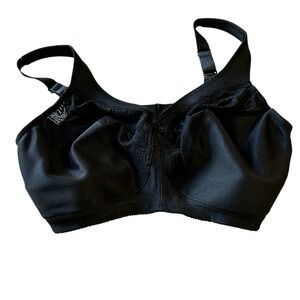 Glamorise Bra‎ 38H Black Full Coverage Comfort Lace Wireless